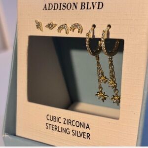 Addison Blvd Gold Cubic Zirconia Earrings
